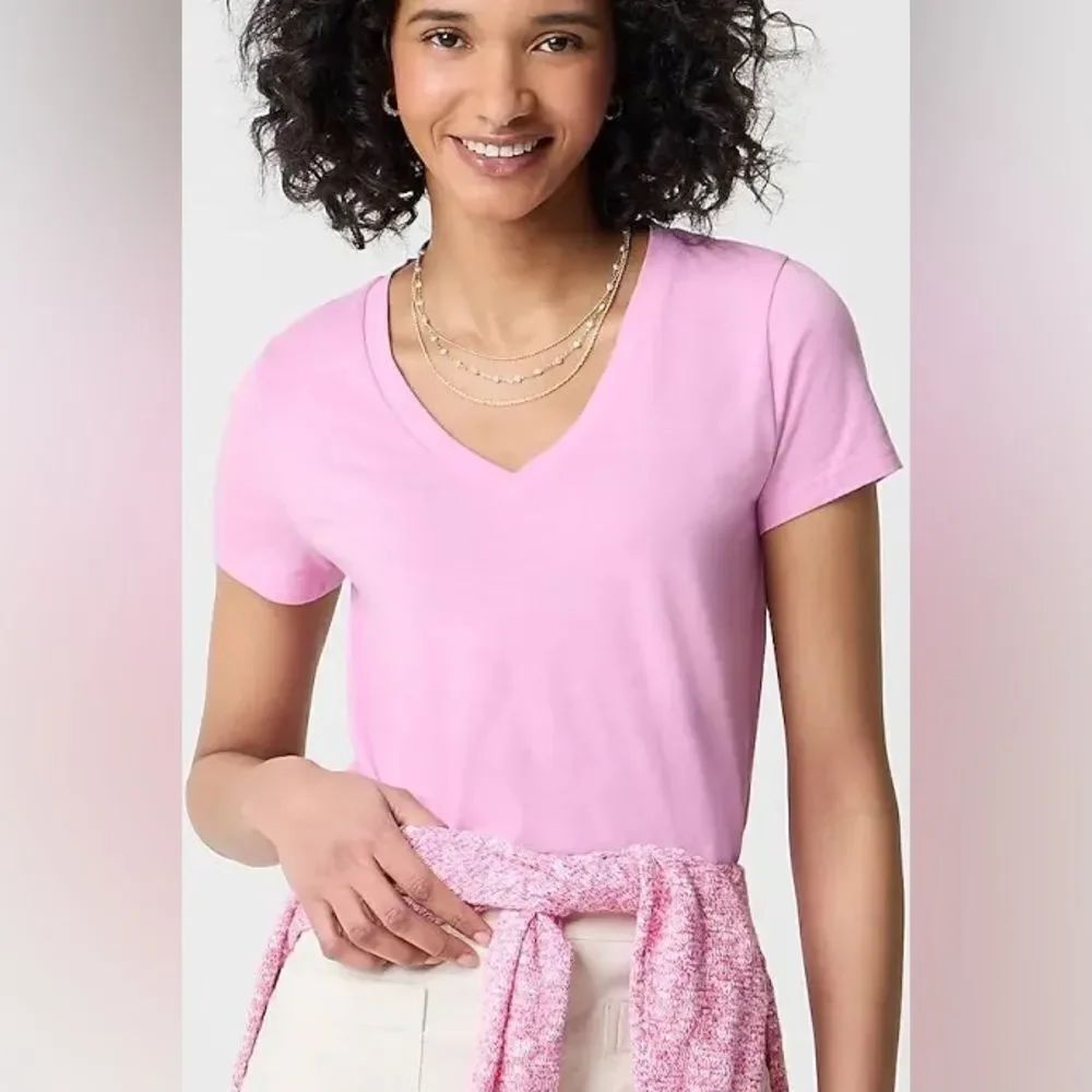 J. Crew Pink Slub Cotton Short Sleeve T-Shirt
